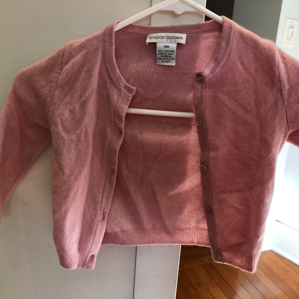 Bergdorf Goodman Pink Cashmere Sweater, 18M